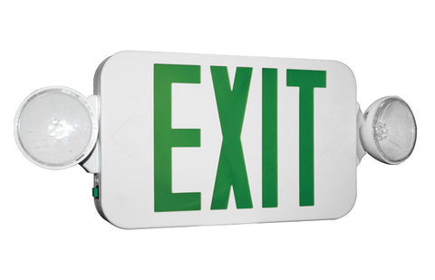 Exit Light Combo, Compact - Green LED - High Output LED Lamps