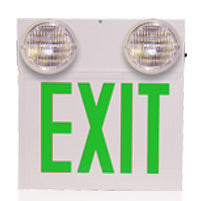 Combo Green Steel Exit Light Top Mounted Heads