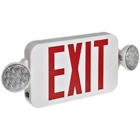 Exit Light Combo, Mini - Red LED - Round LED Lamps w/Auto Test
