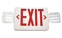 Exit Light Combo Red - Fully Adj. Square Heads - LED Only