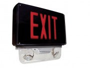 Exit Light Combo, Vandal Proof - Red LED - NEMA 4X - Black Housing