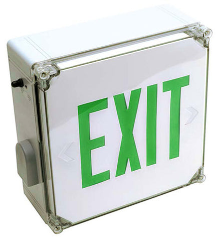 Exit Sign, Wet Location Listed - Green LED